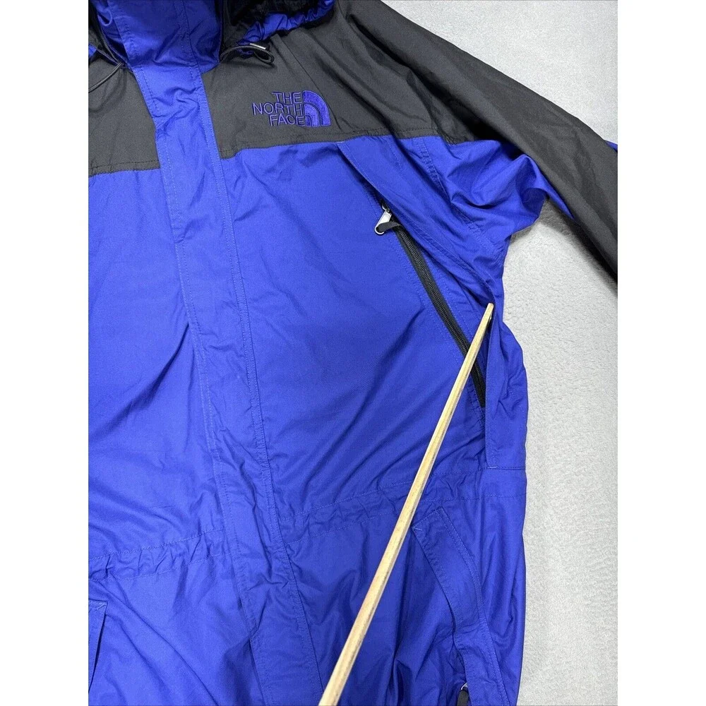 North Face Jacket Mens XL Blue Black Windbreaker Lined Retro Athleisure Gorpcore